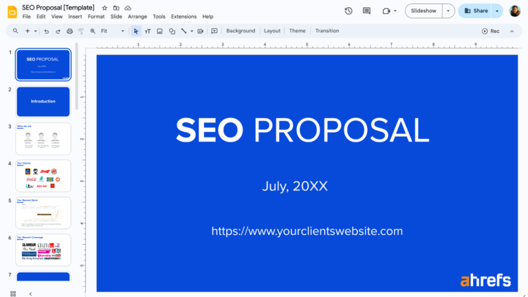 ai content creation for web site seo proposal template